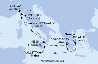 Crociera MSC MAGNIFICA, Partenza da Civitavecchia 28 ottobre 2020